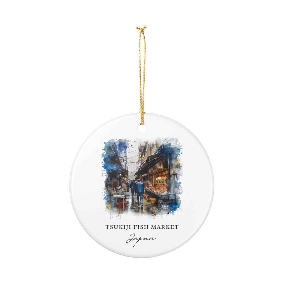Tsukiji Fish Market Japan Ornament: Unique Tsukiji Fish Market Souvenir, Tsukiji Fish Market Japan Xmas Decor, and Authentic Tsukiji Fish Market Gift