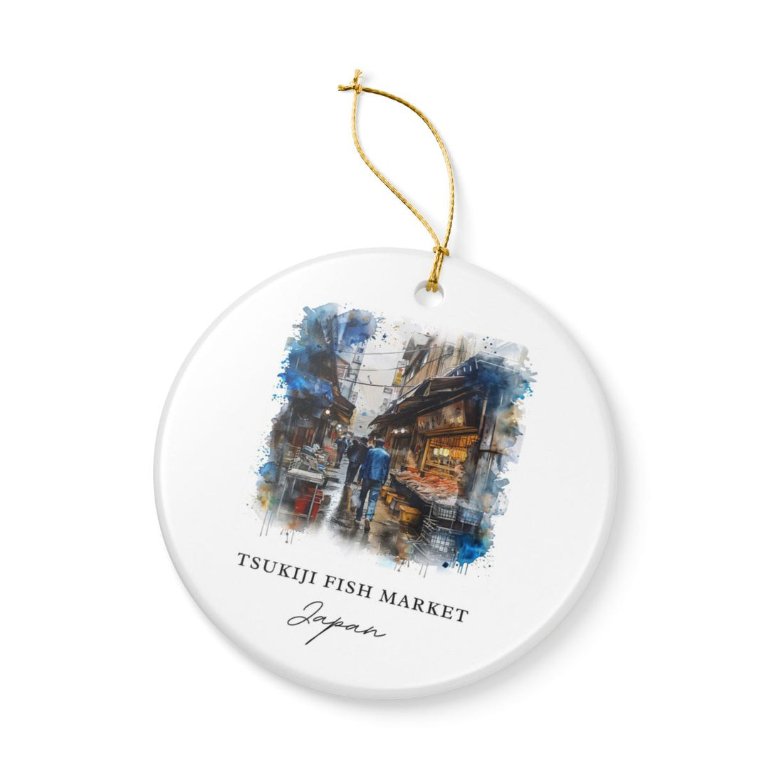 Tsukiji Fish Market Japan Ornament: Unique Tsukiji Fish Market Souvenir, Tsukiji Fish Market Japan Xmas Decor, and Authentic Tsukiji Fish Market Gift