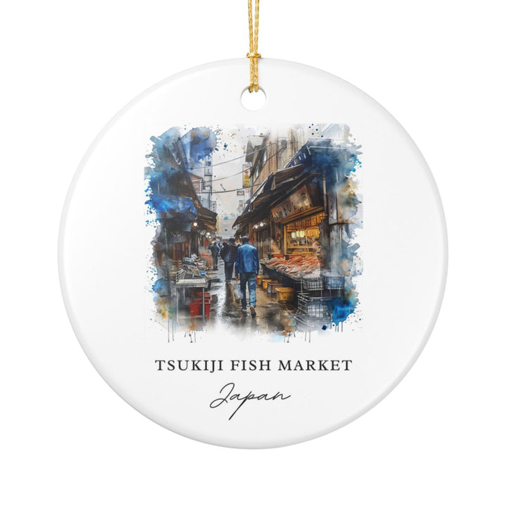 Tsukiji Fish Market Japan Ornament: Unique Tsukiji Fish Market Souvenir, Tsukiji Fish Market Japan Xmas Decor, and Authentic Tsukiji Fish Market Gift