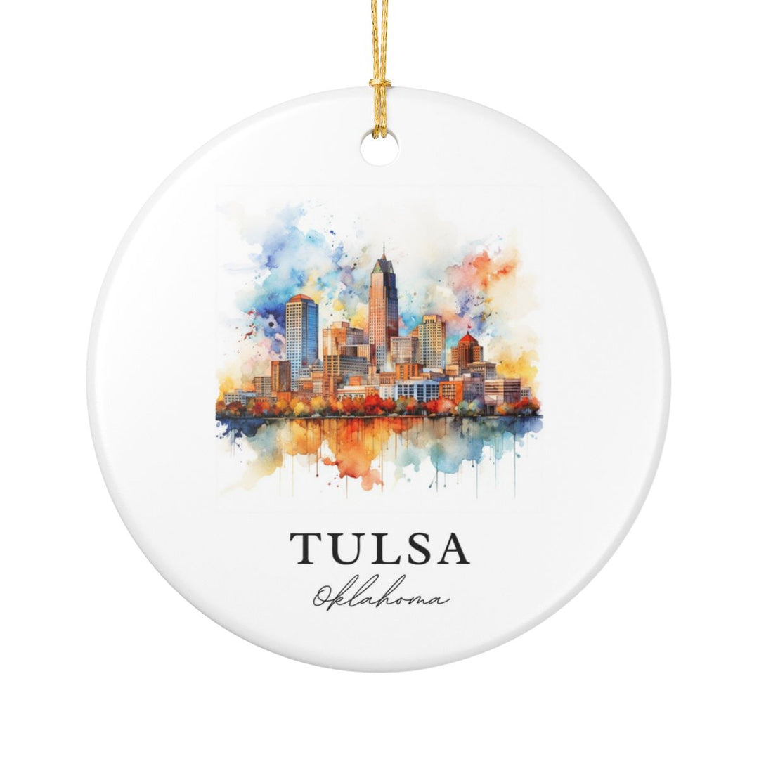 Tulsa Oklahoma Ornament: Unique Tulsa Souvenir, Tulsa Oklahoma Xmas Decor, and Authentic Tulsa Gift