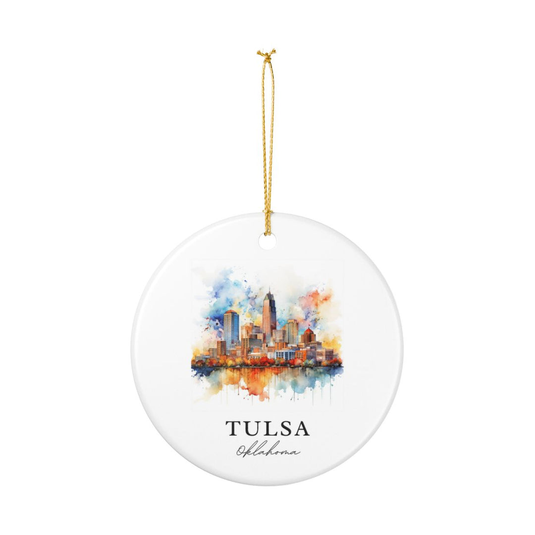 Tulsa Oklahoma Ornament: Unique Tulsa Souvenir, Tulsa Oklahoma Xmas Decor, and Authentic Tulsa Gift