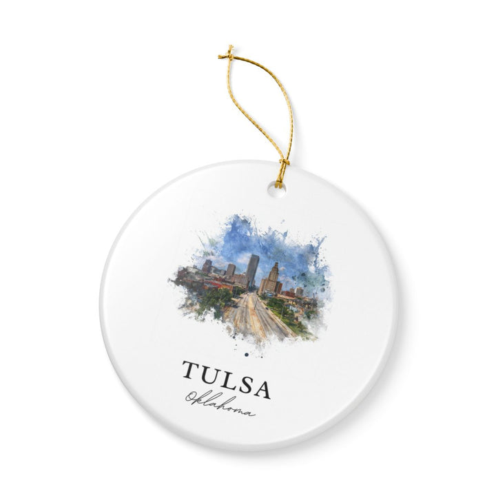 Tulsa Oklahoma Ornament: Unique Tulsa Souvenir, Tulsa Oklahoma Xmas Decor, and Authentic Tulsa Gift