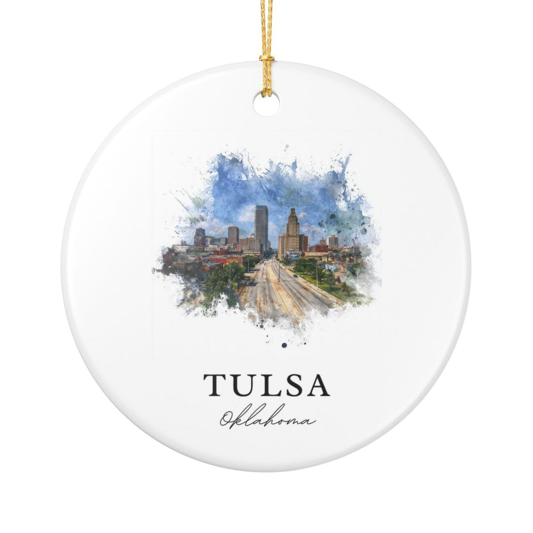 Tulsa Oklahoma Ornament: Unique Tulsa Souvenir, Tulsa Oklahoma Xmas Decor, and Authentic Tulsa Gift