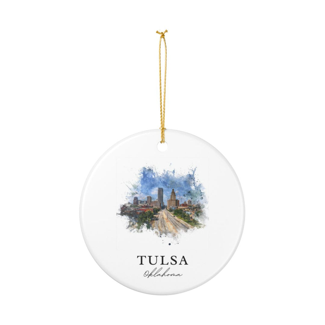 Tulsa Oklahoma Ornament: Unique Tulsa Souvenir, Tulsa Oklahoma Xmas Decor, and Authentic Tulsa Gift