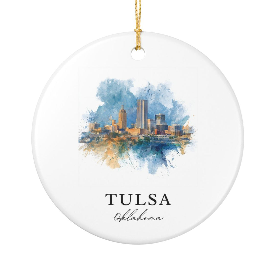 Tulsa Oklahoma Ornament: Unique Tulsa Souvenir, Tulsa Oklahoma Xmas Decor, and Authentic Tulsa Gift