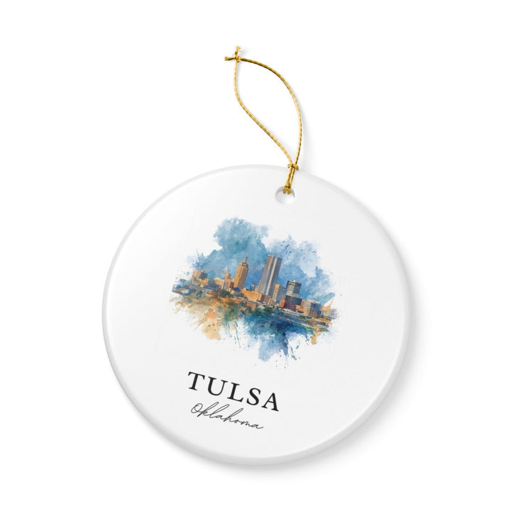 Tulsa Oklahoma Ornament: Unique Tulsa Souvenir, Tulsa Oklahoma Xmas Decor, and Authentic Tulsa Gift