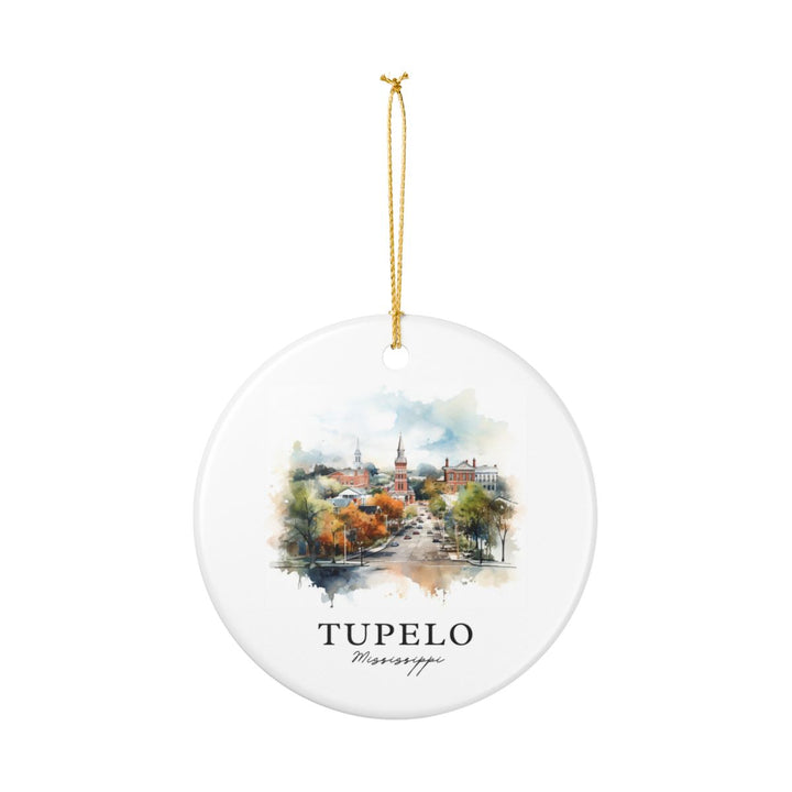 Tupelo Mississippi Ornament: Unique Tupelo Souvenir, Tupelo Mississippi Xmas Decor, and Authentic Tupelo Gift