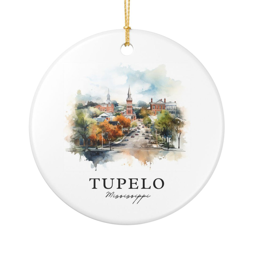 Tupelo Mississippi Ornament: Unique Tupelo Souvenir, Tupelo Mississippi Xmas Decor, and Authentic Tupelo Gift
