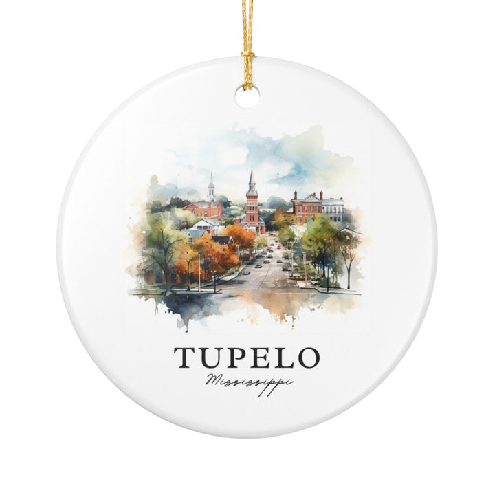 Tupelo Mississippi Ornament: Unique Tupelo Souvenir, Tupelo Mississippi Xmas Decor, and Authentic Tupelo Gift