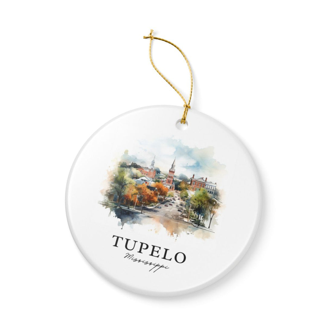 Tupelo Mississippi Ornament: Unique Tupelo Souvenir, Tupelo Mississippi Xmas Decor, and Authentic Tupelo Gift