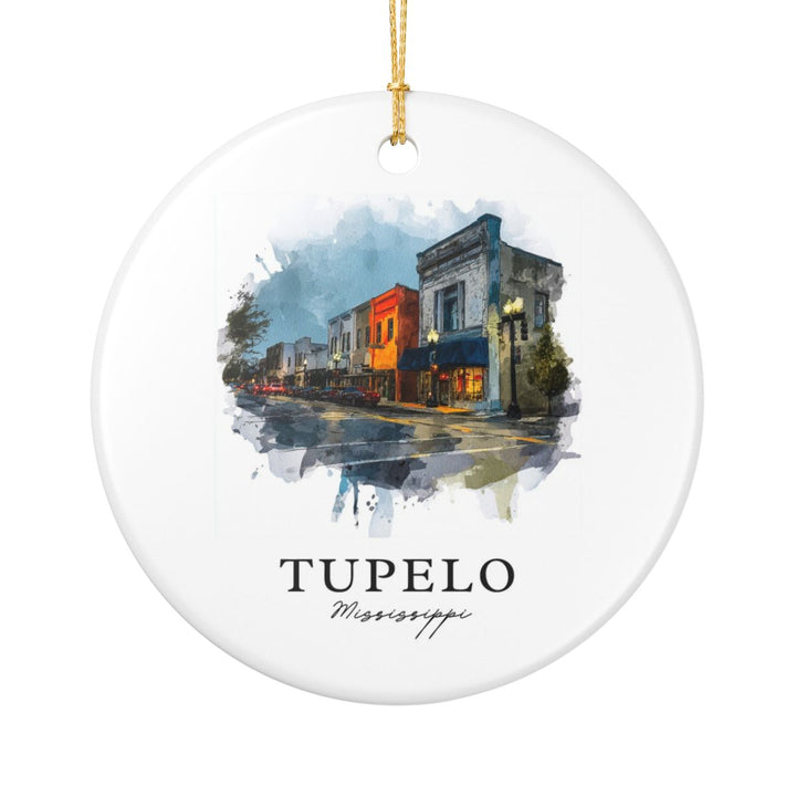 Tupelo Mississippi Ornament: Unique Tupelo Souvenir, Tupelo Mississippi Xmas Decor, and Authentic Tupelo Gift