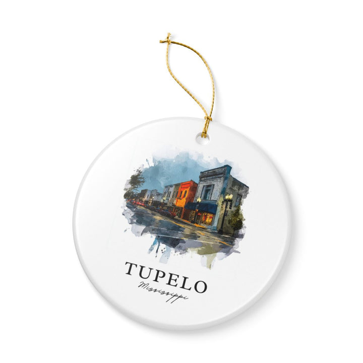 Tupelo Mississippi Ornament: Unique Tupelo Souvenir, Tupelo Mississippi Xmas Decor, and Authentic Tupelo Gift