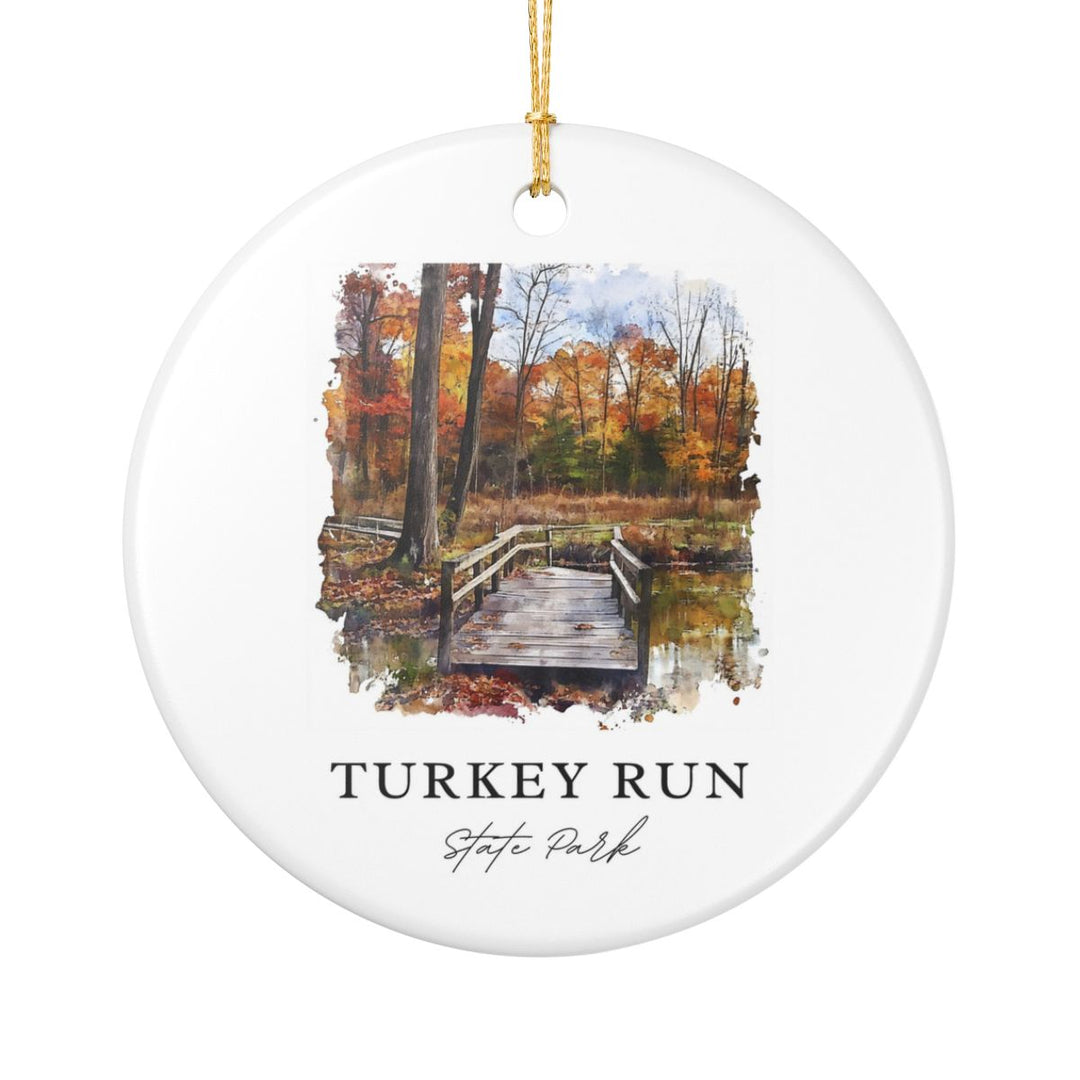 Turkey Run State Park Ornament: Unique Turkey Run State Park Souvenir, Turkey Run State Park Xmas Decor, and Authentic Turkey Run State Park Gift