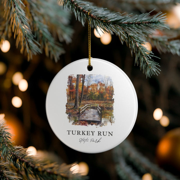 Turkey Run State Park Ornament: Unique Turkey Run State Park Souvenir, Turkey Run State Park Xmas Decor, and Authentic Turkey Run State Park Gift