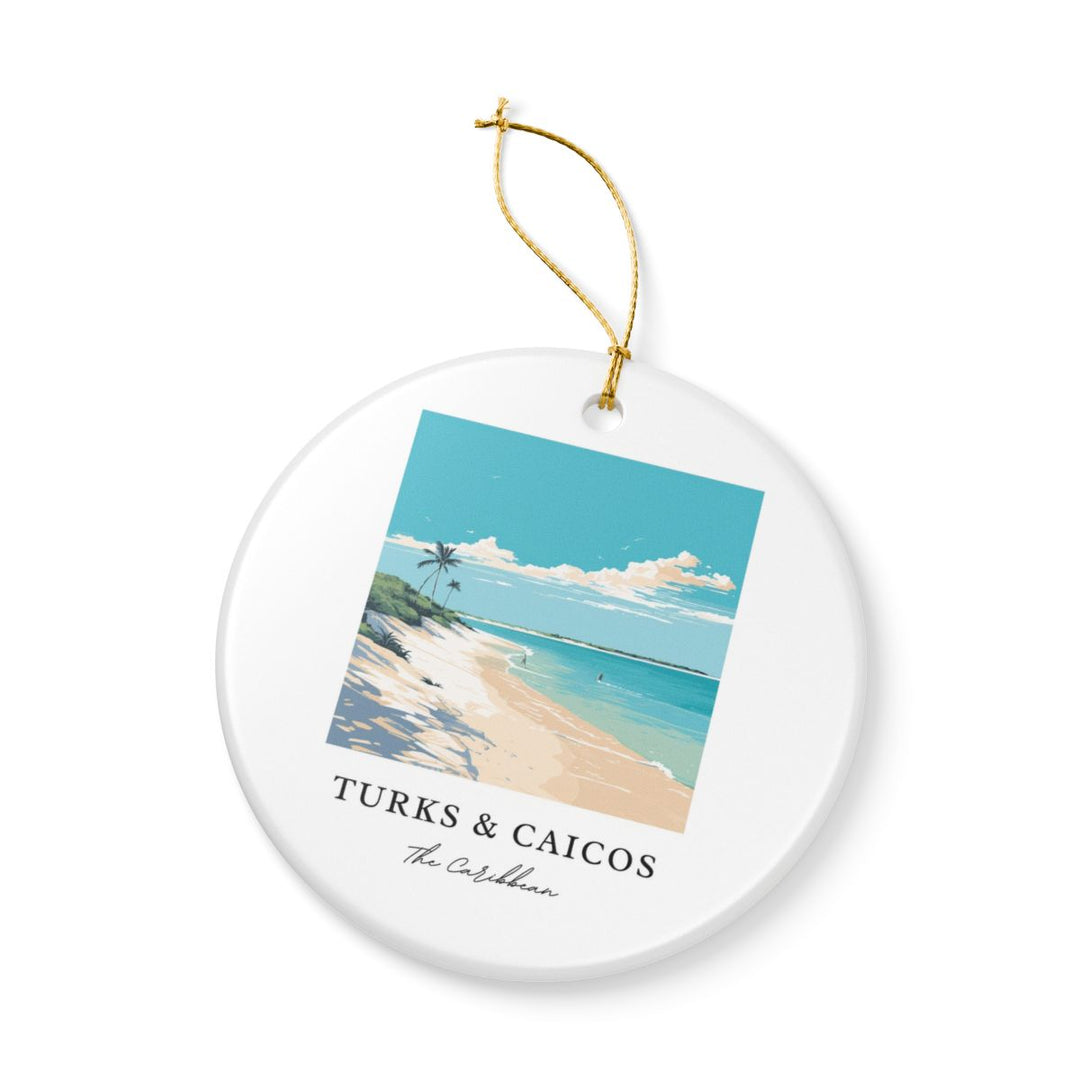 Turks and Caicos Caribbean Ornament: Unique Turks and Caicos Souvenir, Turks and Caicos Caribbean Xmas Decor, and Authentic Turks and Caicos Gift