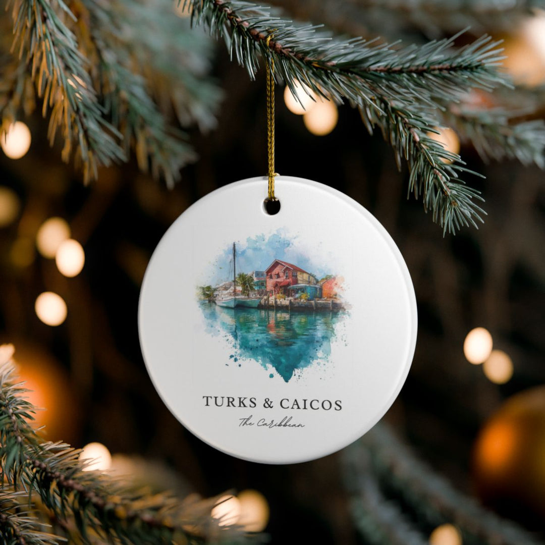 Turks and Caicos Caribbean Ornament: Unique Turks and Caicos Souvenir, Turks and Caicos Caribbean Xmas Decor, and Authentic Turks and Caicos Gift