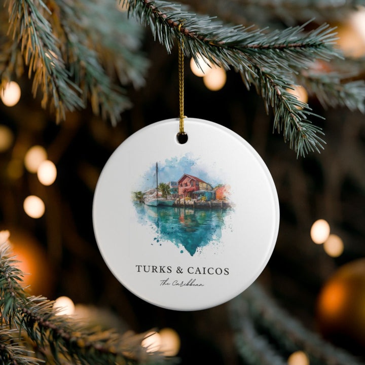 Turks and Caicos Caribbean Ornament: Unique Turks and Caicos Souvenir, Turks and Caicos Caribbean Xmas Decor, and Authentic Turks and Caicos Gift