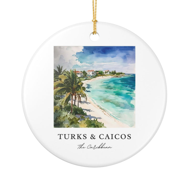 Turks and Caicos Caribbean Ornament: Unique Turks and Caicos Souvenir, Turks and Caicos Caribbean Xmas Decor, and Authentic Turks and Caicos Gift