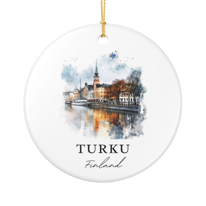 Turku Finland Ornament: Unique Turku Souvenir, Turku Finland Xmas Decor, and Authentic Turku Gift