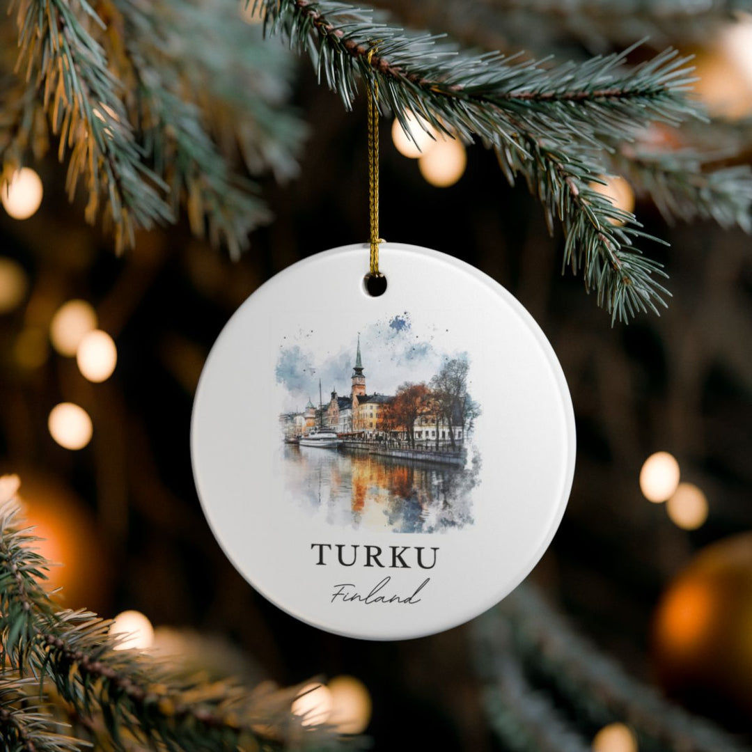 Turku Finland Ornament: Unique Turku Souvenir, Turku Finland Xmas Decor, and Authentic Turku Gift
