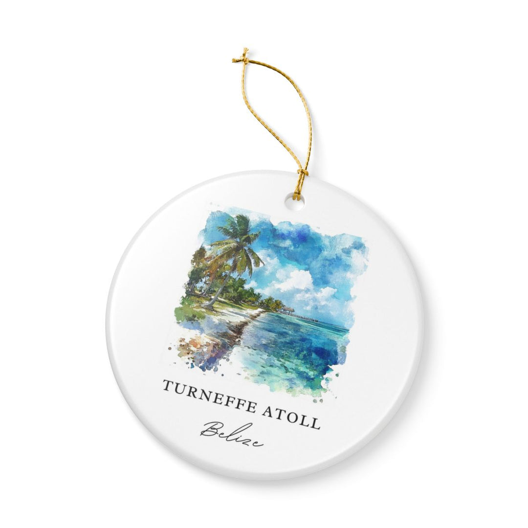 Turneffe Atoll Belize Ornament: Unique Turneffe Atoll Belize Souvenir, Turneffe Atoll Belize Xmas Decor, and Authentic Turneffe Atoll Belize Gift