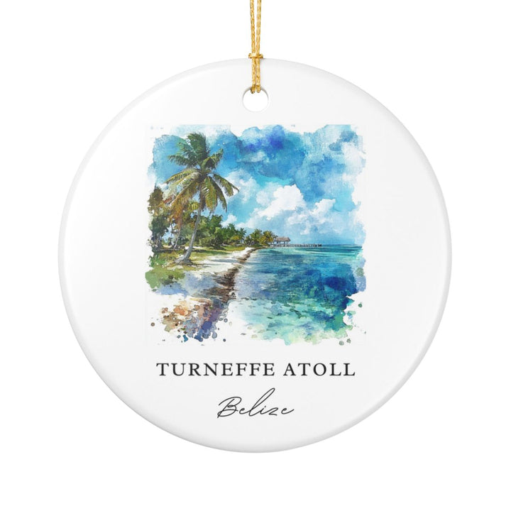 Turneffe Atoll Belize Ornament: Unique Turneffe Atoll Belize Souvenir, Turneffe Atoll Belize Xmas Decor, and Authentic Turneffe Atoll Belize Gift