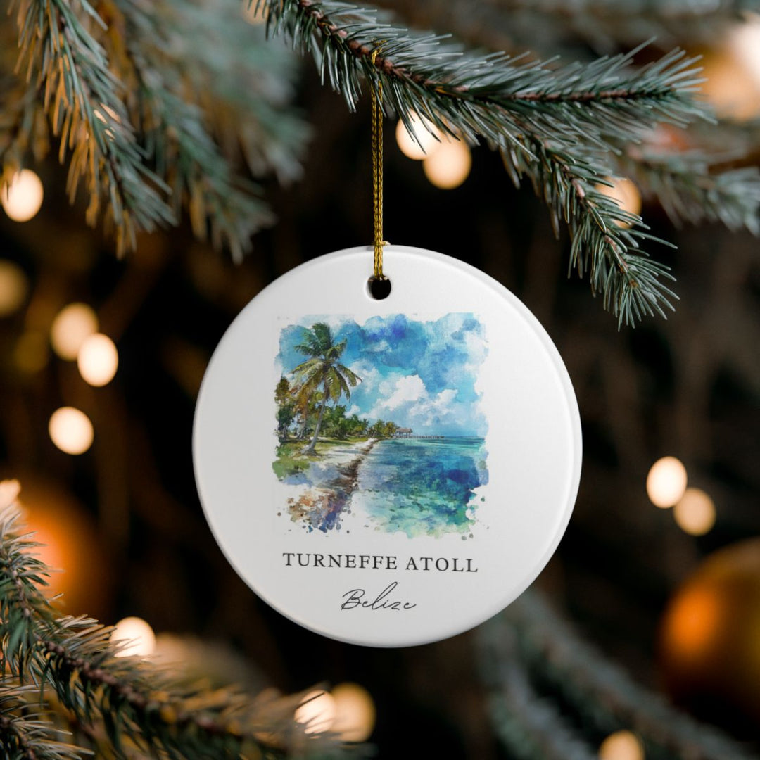Turneffe Atoll Belize Ornament: Unique Turneffe Atoll Belize Souvenir, Turneffe Atoll Belize Xmas Decor, and Authentic Turneffe Atoll Belize Gift