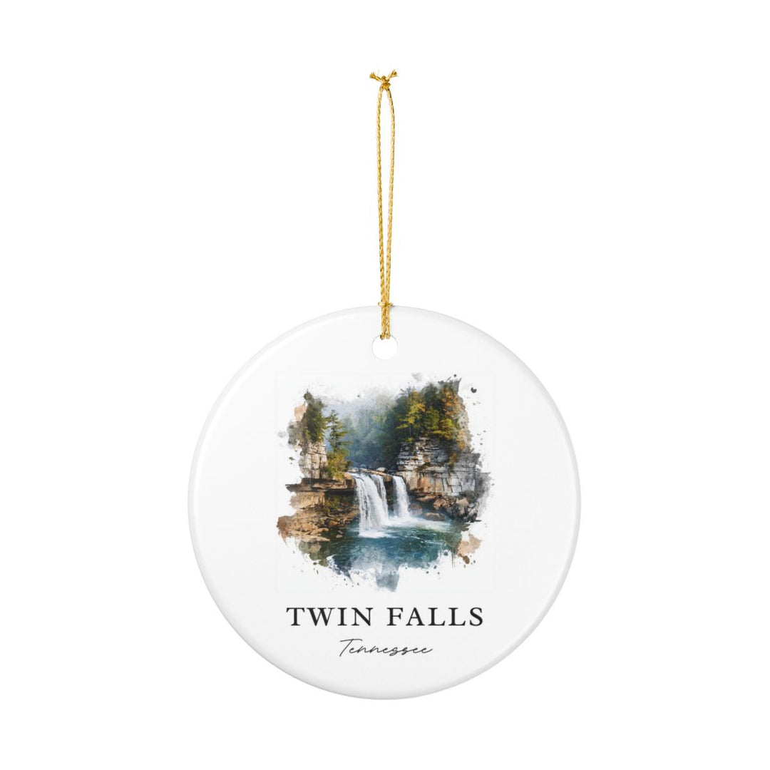 Twin Falls Tennessee USA Ornament: Unique Twin Falls Souvenir, Twin Falls Tennessee Xmas Decor, and Authentic Twin Falls Gift