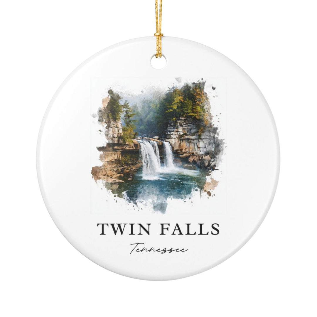 Twin Falls Tennessee USA Ornament: Unique Twin Falls Souvenir, Twin Falls Tennessee Xmas Decor, and Authentic Twin Falls Gift