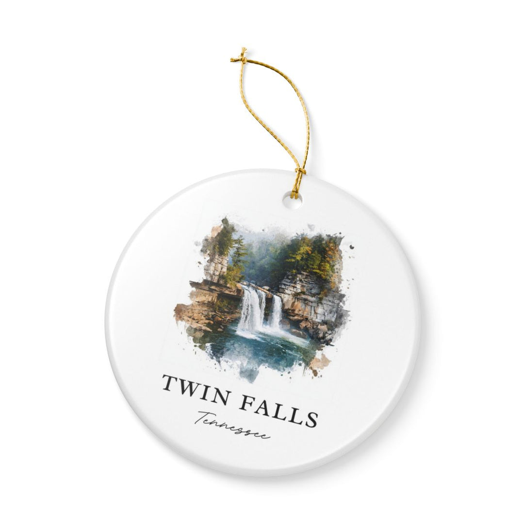 Twin Falls Tennessee USA Ornament: Unique Twin Falls Souvenir, Twin Falls Tennessee Xmas Decor, and Authentic Twin Falls Gift