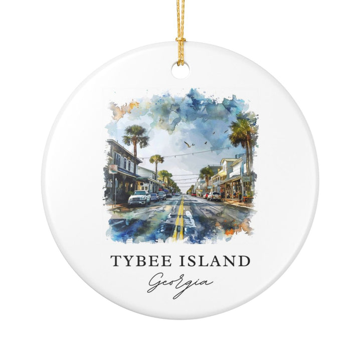 Tybee Island Georgia Ornament: Unique Tybee Island Souvenir, Tybee Island Georgia Xmas Decor, and Authentic Tybee Island Gift