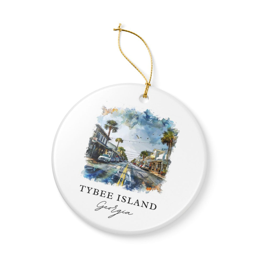 Tybee Island Georgia Ornament: Unique Tybee Island Souvenir, Tybee Island Georgia Xmas Decor, and Authentic Tybee Island Gift