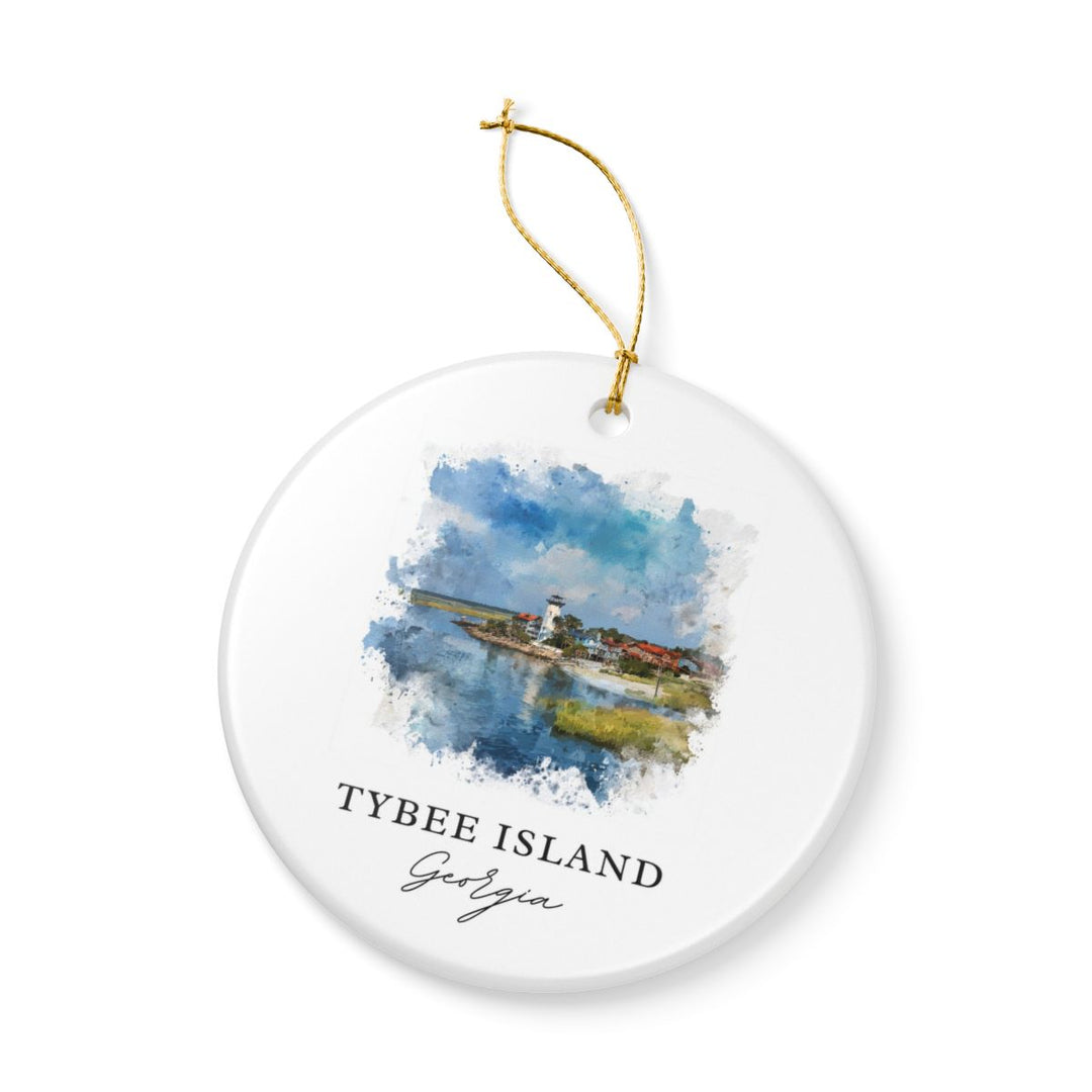 Tybee Island Georgia Ornament: Unique Tybee Island Souvenir, Tybee Island Georgia Xmas Decor, and Authentic Tybee Island Gift