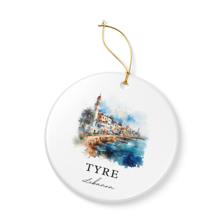 Tyre Lebanon Ornament: Unique Tyre Lebanon Souvenir, Tyre Lebanon Xmas Decor, and Authentic Tyre Lebanon Gift