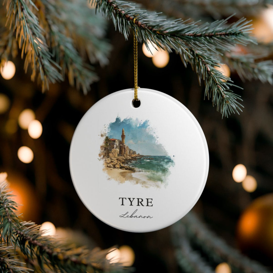 Tyre Lebanon Ornament: Unique Tyre Lebanon Souvenir, Tyre Lebanon Xmas Decor, and Authentic Tyre Lebanon Gift
