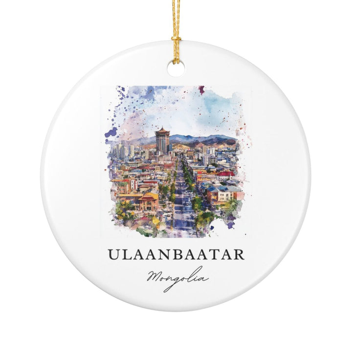 Ulaanbaatar Mongolia Ornament: Unique Ulaanbaatar Mongolia Souvenir, Ulaanbaatar Mongolia Xmas Decor, and Authentic Ulaanbaatar Mongolia Gift