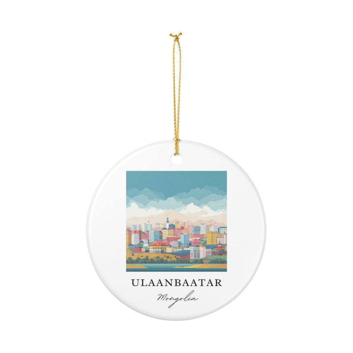 Ulaanbaatar Mongolia Ornament: Unique Ulaanbaatar Mongolia Souvenir, Ulaanbaatar Mongolia Xmas Decor, and Authentic Ulaanbaatar Mongolia Gift