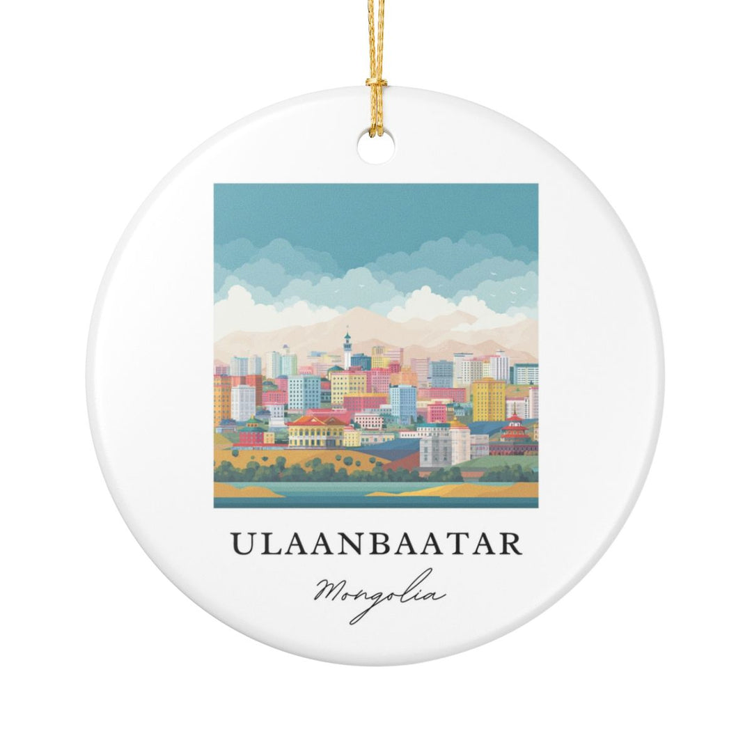 Ulaanbaatar Mongolia Ornament: Unique Ulaanbaatar Mongolia Souvenir, Ulaanbaatar Mongolia Xmas Decor, and Authentic Ulaanbaatar Mongolia Gift