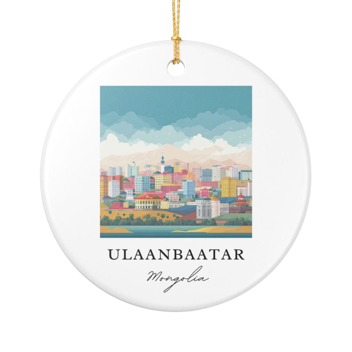 Ulaanbaatar Mongolia Ornament: Unique Ulaanbaatar Mongolia Souvenir, Ulaanbaatar Mongolia Xmas Decor, and Authentic Ulaanbaatar Mongolia Gift