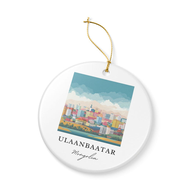 Ulaanbaatar Mongolia Ornament: Unique Ulaanbaatar Mongolia Souvenir, Ulaanbaatar Mongolia Xmas Decor, and Authentic Ulaanbaatar Mongolia Gift