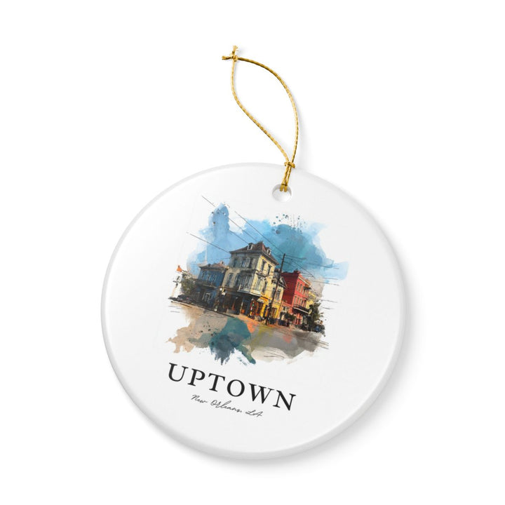 Uptown New Orleans Louisiana Ornament: Unique Uptown New Orleans Souvenir, Uptown New Orleans Xmas Decor, and Authentic Uptown New Orleans Gift