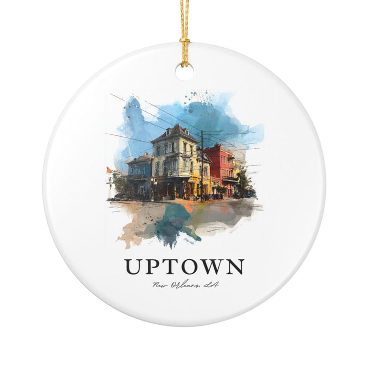 Uptown New Orleans Louisiana Ornament: Unique Uptown New Orleans Souvenir, Uptown New Orleans Xmas Decor, and Authentic Uptown New Orleans Gift