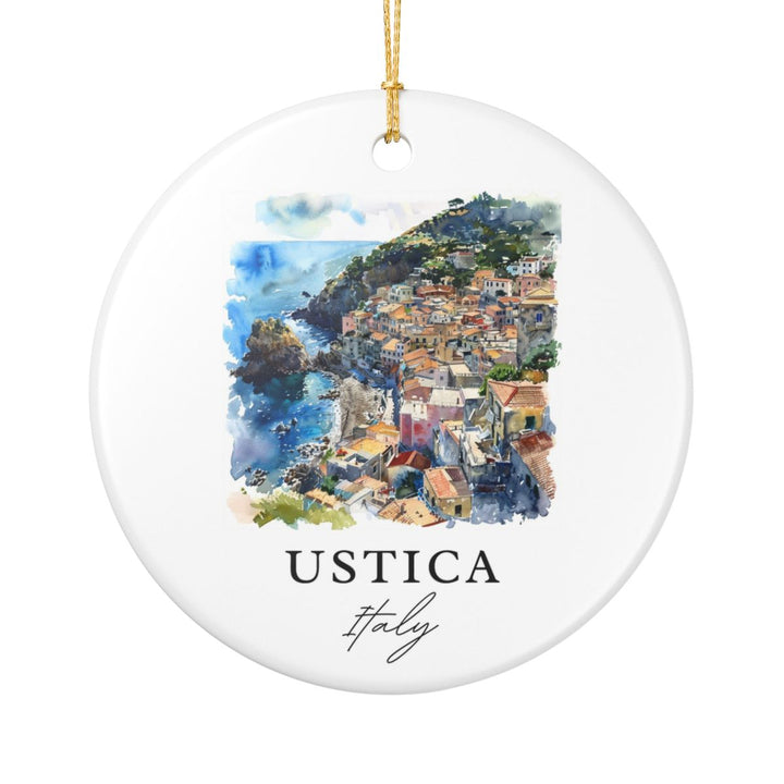 Ustica Italy Ornament: Unique Ustica Souvenir, Ustica Italy Xmas Decor, and Authentic Ustica Gift
