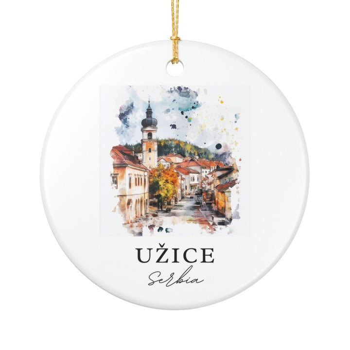 Uzice Serbia Ornament: Unique Uzice Souvenir, Uzice Serbia Xmas Decor, and Authentic Uzice Gift