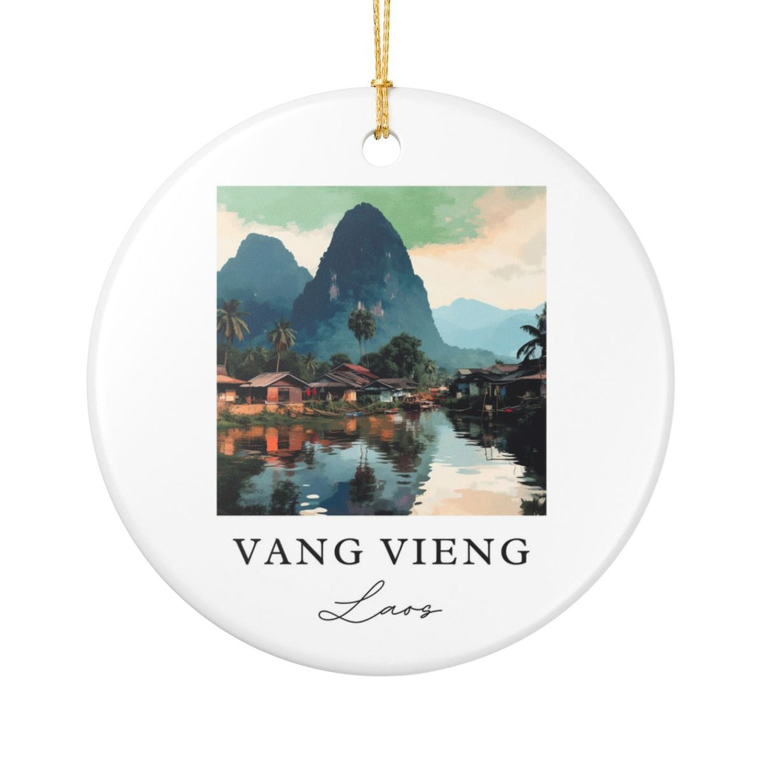 Vang Vieng Laos Ornament: Unique Vang Vieng Souvenir, Vang Vieng Laos Xmas Decor, and Authentic Vang Vieng Gift