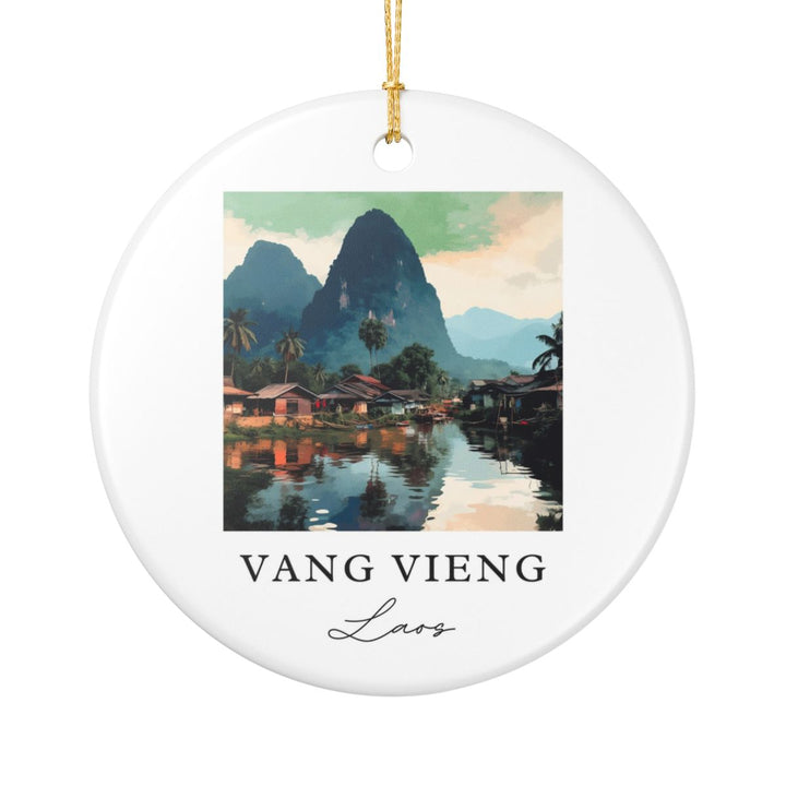 Vang Vieng Laos Ornament: Unique Vang Vieng Souvenir, Vang Vieng Laos Xmas Decor, and Authentic Vang Vieng Gift