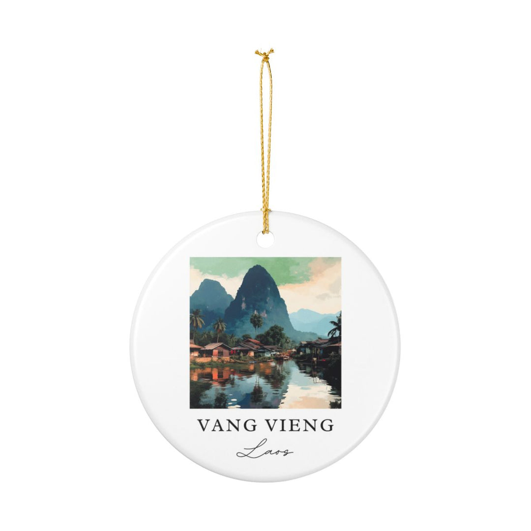 Vang Vieng Laos Ornament: Unique Vang Vieng Souvenir, Vang Vieng Laos Xmas Decor, and Authentic Vang Vieng Gift