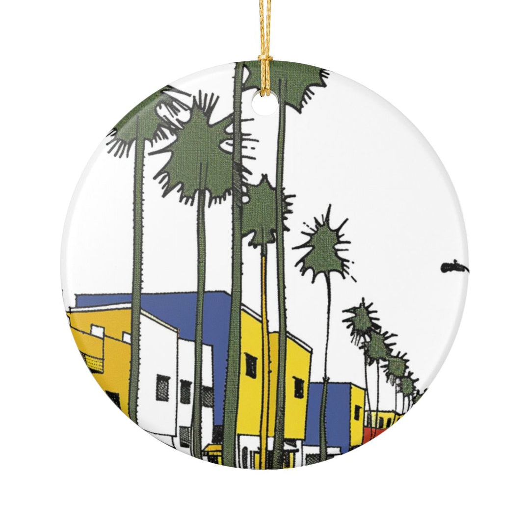 Venice Beach California USA Ornament: Unique Venice Beach Souvenir, Venice Beach California Xmas Decor, and Authentic Venice Beach Gift
