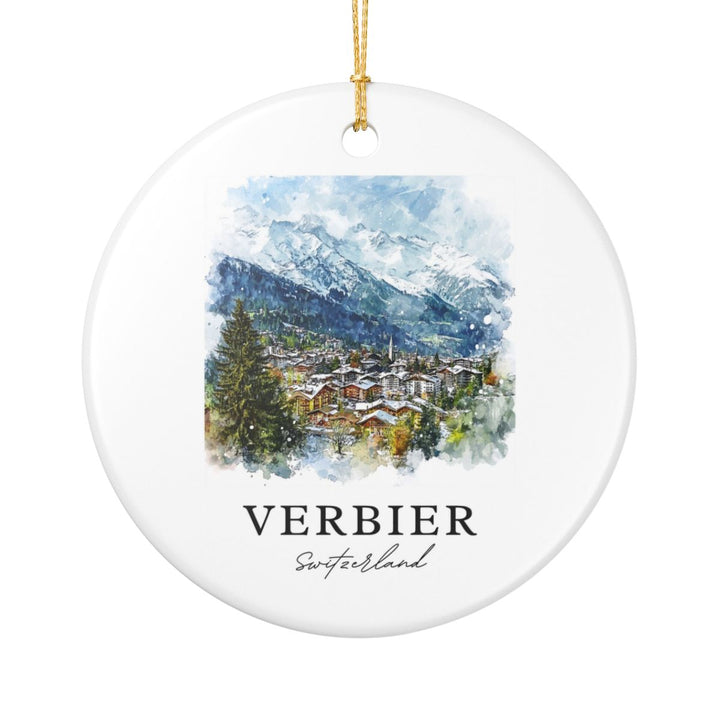 Verbier Switzerland Ornament: Unique Verbier Souvenir, Verbier Switzerland Xmas Decor, and Authentic Verbier Gift