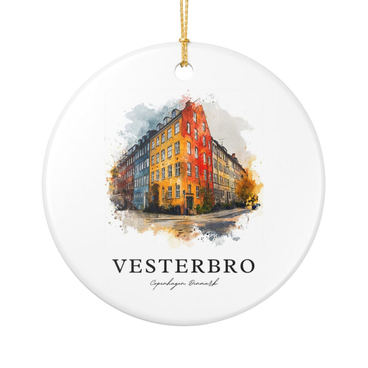 Vesterbro Denmark Ornament: Unique Vesterbro Souvenir, Vesterbro Denmark Xmas Decor, and Authentic Vesterbro Gift